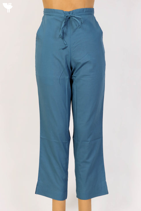 Cambric Cotton Pants In Indigo Blue